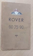 ROVER 60 75 90 Owners Manual, Dated 1953