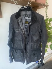 Barbour International Mens Black ‘1936’ Waxed Cotton Jacket Small