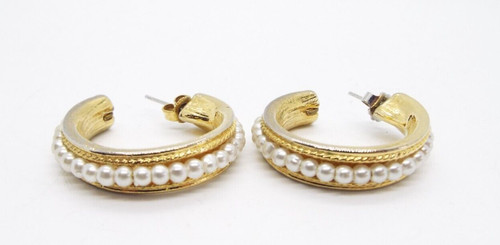 Pair gold tone hoop - gold,