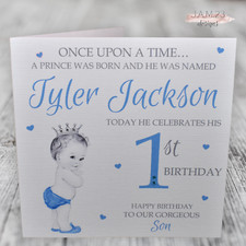 Personalised Boys 1st First Birthday Card Son Grandson Nephew Godson Special Boy