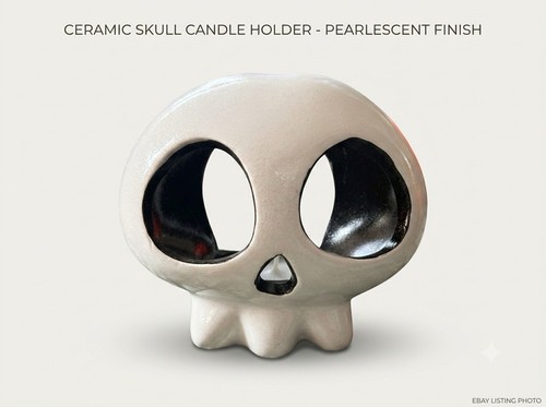 New white ceramic skull - new,