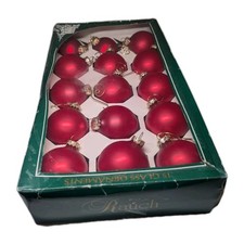 Vintage Rauch 15 Glass Ornaments Red Baubles CHE
