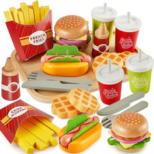 Wooden Play Fast Food Set for