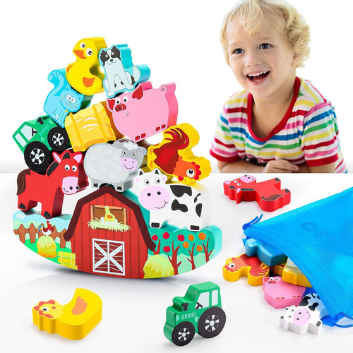 Wooden farm animals - farm, sensory