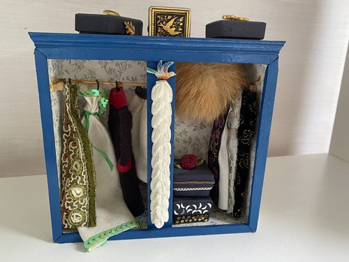 Dolls house wardrobe diorama - wardrobe,