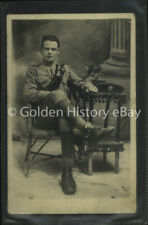 REAL SOLDIERS MILITARY PORTRAIT PHOTO 2 MANCHESTER LANCASHIRE REG POSTCARD WW1