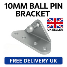 2x Gas Strut Brackets – 10mm Ball Stud Right Mount Zinc-Plated Steel Heavy Duty