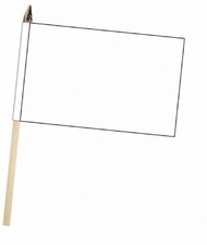 Plain White Large Hand Flag