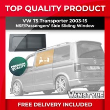 FITS VW T5 TRANSPORTER 03-15 NSF PASSENGER SIDE DARK TINT SLIDING WINDOW GLASS