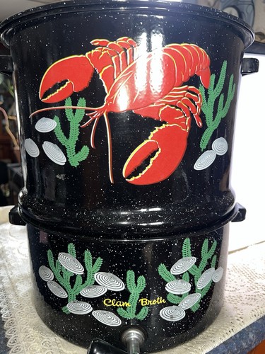 Vintage double steamer - double, granite