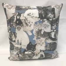 Cat Cushion Covers Blue