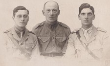 WW1 RPPC Photo Soldiers Trio
