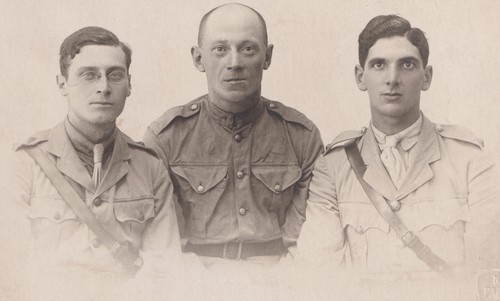 Ww1 rppc photo soldiers trio - ww1,