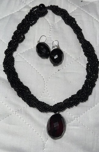 Victorian whitby jet pendant - pendant, &