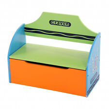 NEW! Childrens Wooden Crayon Toy Storage Unit Box Bench Seat