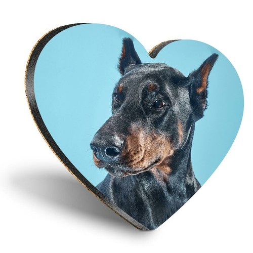 Heart mdf coasters - -, doberman