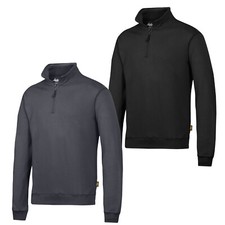 Snickers Workwear Sweatshirt Jumper Hoodie 1/2 Zip Black Grey Small - XXXL 2818