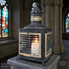 Vintage Antique Style Large Aged Metal Candle Tealight Holder Lantern Light