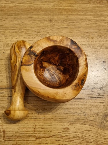 Pestle and mortar wooden - and,