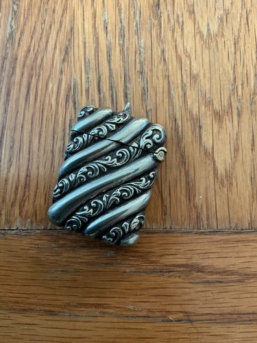 Silver plated match vesta case - silver,