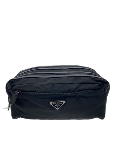 Prada nylon pouch bag black - prada,