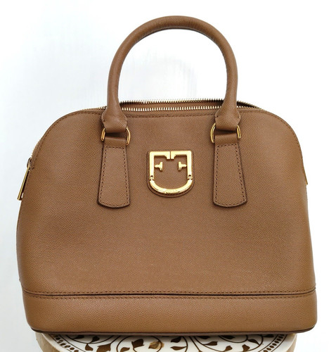 Furla tan brown leather dome - leather,