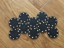 10 BLACK POKER CHIPS REPLACEMENT PIECES