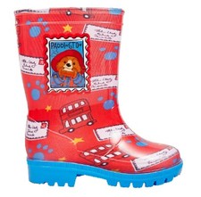 PADDINGTON BEAR BOYS OFFICIAL WELLIES RAIN BOOTS WELLYS WELLINGTONS UK SIZE 5-10