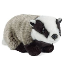 Badger Plush Soft Toy Animal Teddy by Living Nature. Wild Life Gift. 20cm L