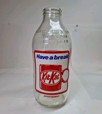 Vintage Unigate Dairy Have A Break KitKat Advertising Milk Bottle Glass Kit Kat