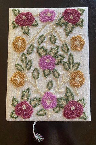 Beaded fabric covered pressed - beaded,