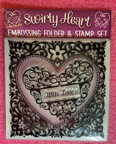 Swirly heart embossing folder - heart,