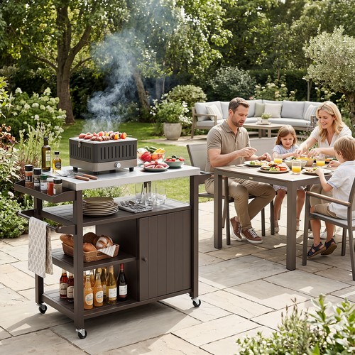 Metal portable kitchen - metal, island