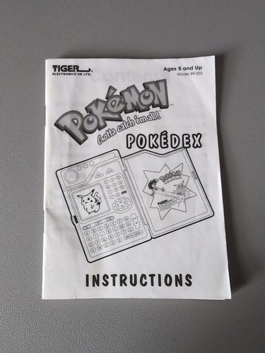 Pokémon pokédex tiger - pokédex, 1998