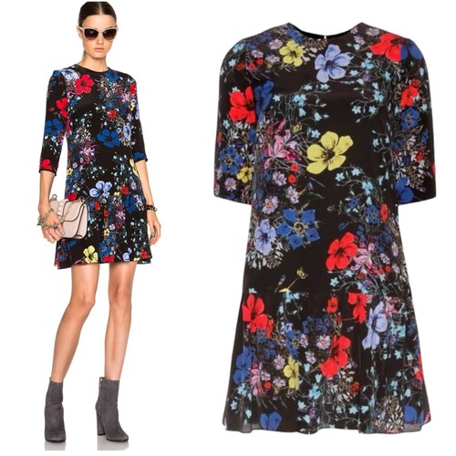 Erdem floral black dress size - floral,