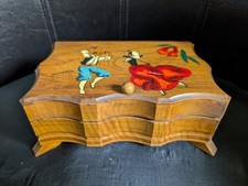 Vintage Reuge Carved Wood