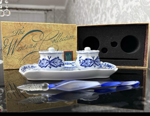 Meissen porcelain inkwell set - meissen,