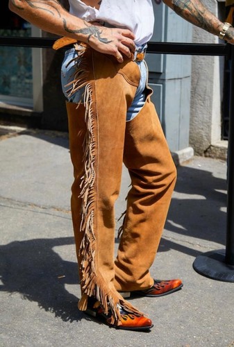 Men western denim street style - men,