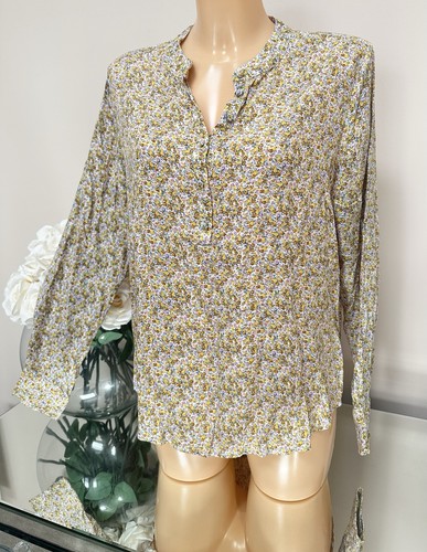 Yellow floral pattern blouse