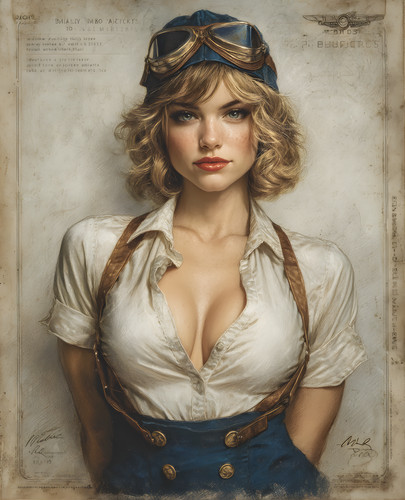 Blonde mechanic woman white - blonde, in