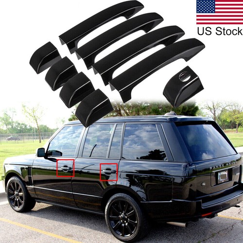 9pcs glossy black door handle - 9pcs,