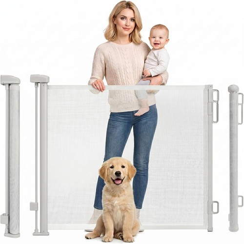 Retractable stair gate for - stair,
