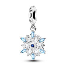 Sparkling Winter Snowflake Charm For Bracelets S925 Sterling Silver