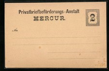  City Post Office, Private Letter Transport Agency Mercur, Postcard 