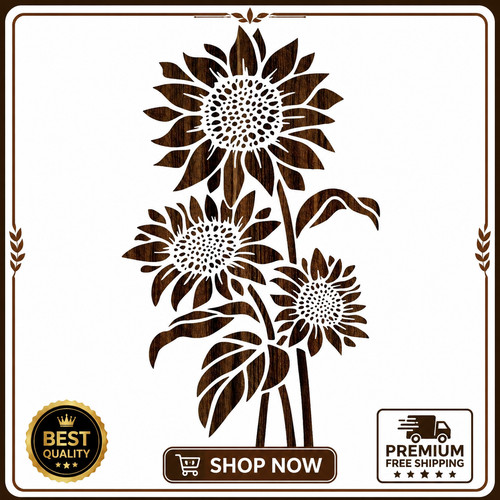 Reusable sunflower stencil - reusable,