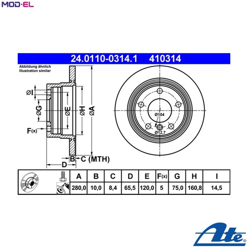 Brake disc 0110 0314 - 2x, 24.0110-0314.1
