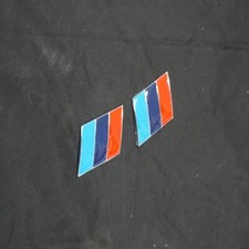 2x M Flag Glossy Metal Badge