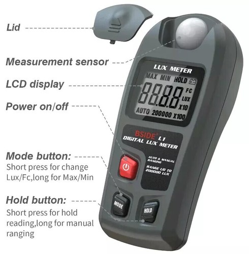 Digital lux meter - meter, 0~200,000