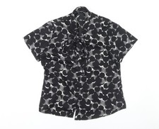 Simon Jersey Women's Black Polka Dot Blouse Size 14