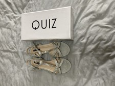 Quiz Silver Strappy Low Heels
